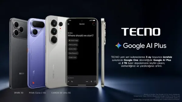 TECNO’dan Yeni Cihaz Alana 3 Aylık Google AI Plus Hediye!